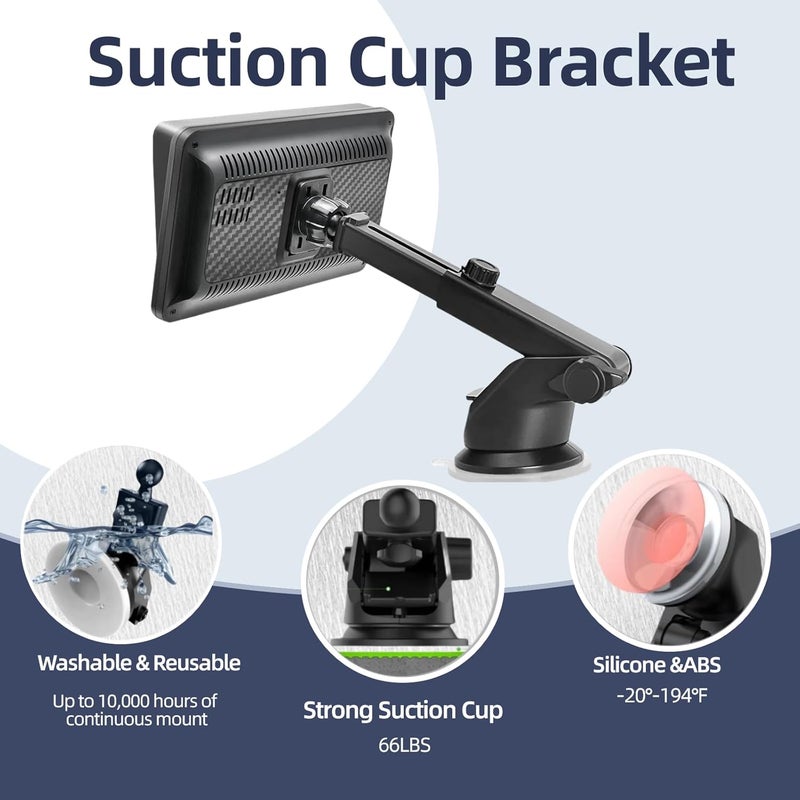 Epronic Carplay Screen Mount, Bendable Flexible Dashboard Suction Cup Bracket for 7Inch 9Inch 9.3 Inch 10.26 Inch Portable Car Play Windshield GPS Mount Phone Holder - Image 4